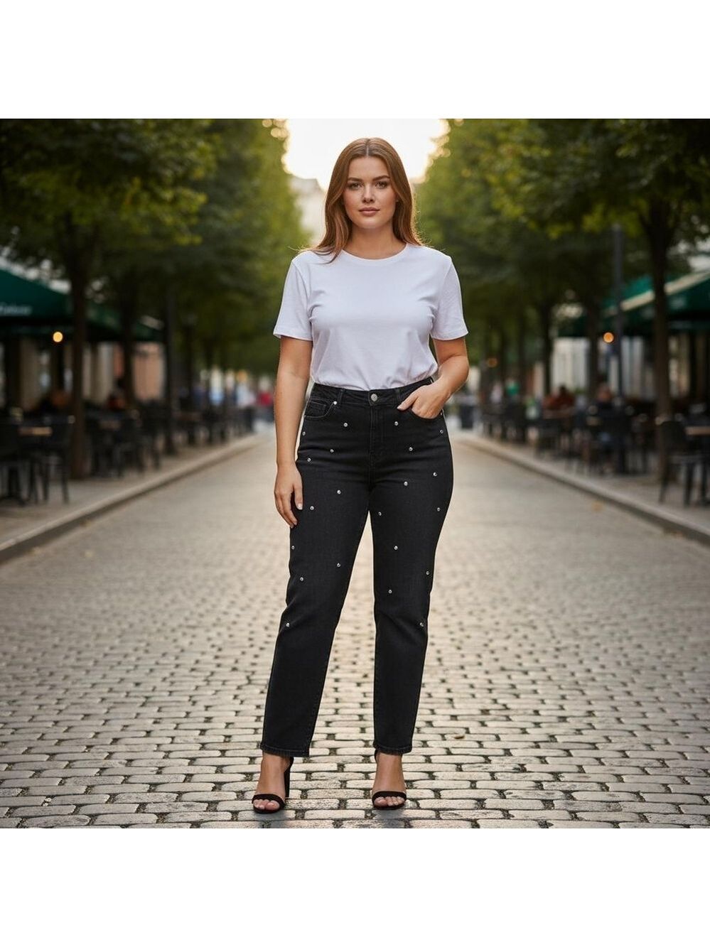 DL1961 Mara Instaculpt Straight Ankle Studded Ocean Black Jeans Size 27
